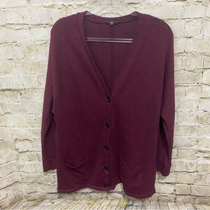 American Eagle Purple V Neck Boyfriend Cardigan Sweater